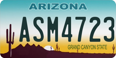 AZ license plate ASM4723