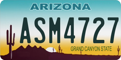 AZ license plate ASM4727