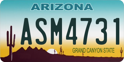 AZ license plate ASM4731