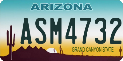 AZ license plate ASM4732