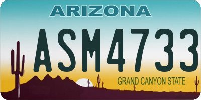 AZ license plate ASM4733