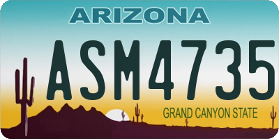 AZ license plate ASM4735