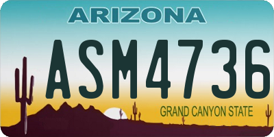 AZ license plate ASM4736