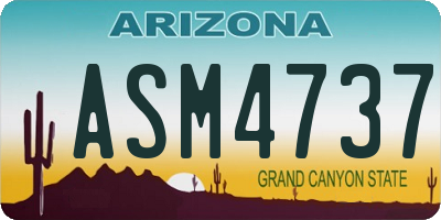 AZ license plate ASM4737