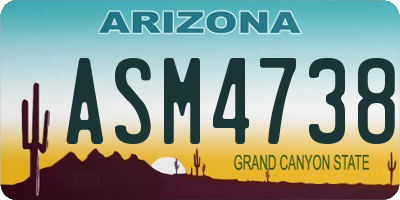 AZ license plate ASM4738