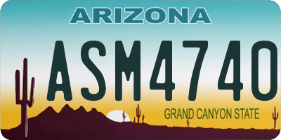 AZ license plate ASM4740