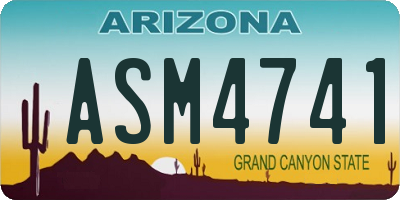 AZ license plate ASM4741