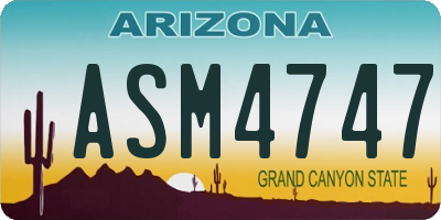 AZ license plate ASM4747
