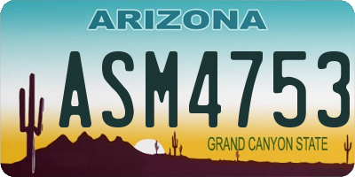 AZ license plate ASM4753