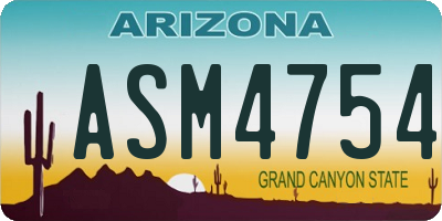 AZ license plate ASM4754