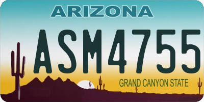 AZ license plate ASM4755