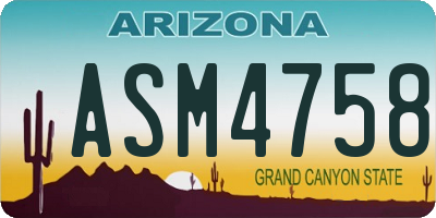 AZ license plate ASM4758
