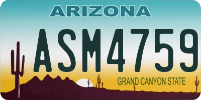 AZ license plate ASM4759