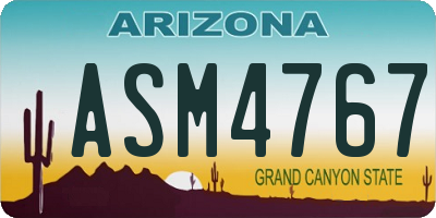 AZ license plate ASM4767