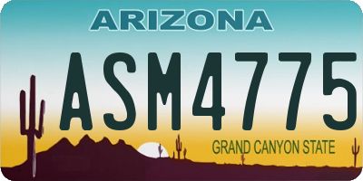 AZ license plate ASM4775