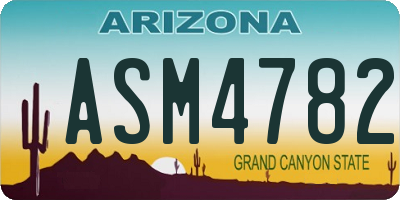 AZ license plate ASM4782