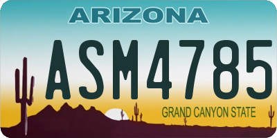 AZ license plate ASM4785