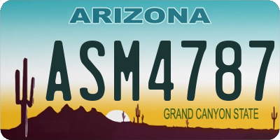 AZ license plate ASM4787