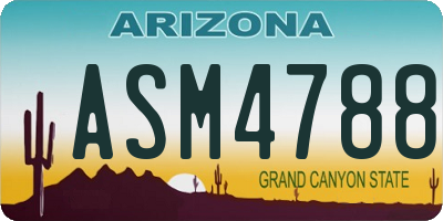 AZ license plate ASM4788