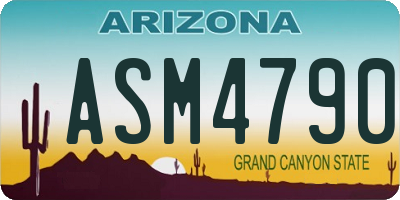 AZ license plate ASM4790