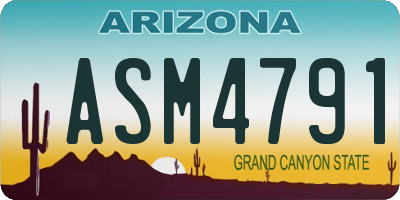 AZ license plate ASM4791