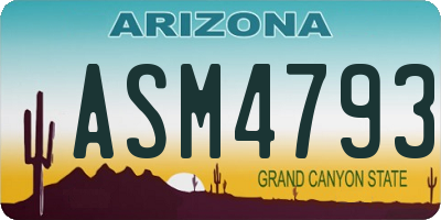 AZ license plate ASM4793