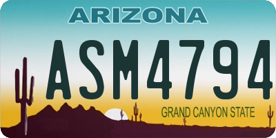 AZ license plate ASM4794