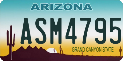 AZ license plate ASM4795