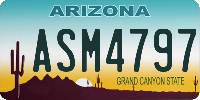 AZ license plate ASM4797