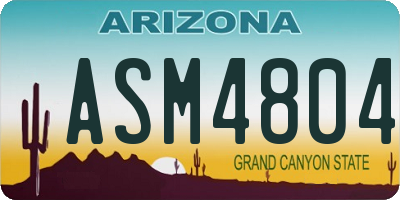 AZ license plate ASM4804