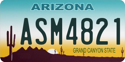 AZ license plate ASM4821