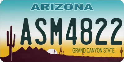 AZ license plate ASM4822