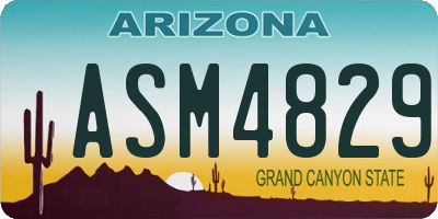 AZ license plate ASM4829
