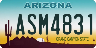 AZ license plate ASM4831