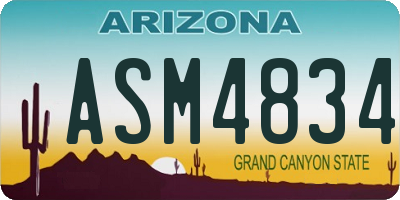 AZ license plate ASM4834