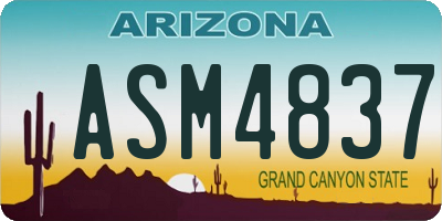 AZ license plate ASM4837