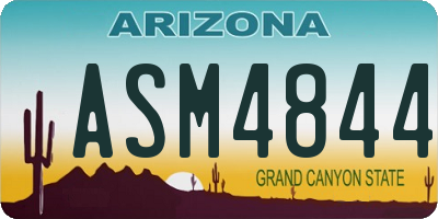 AZ license plate ASM4844