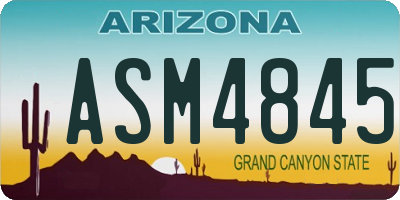 AZ license plate ASM4845