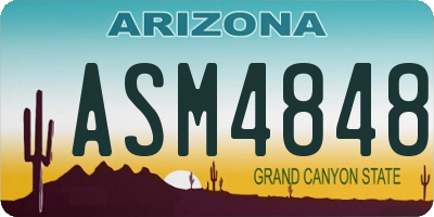 AZ license plate ASM4848