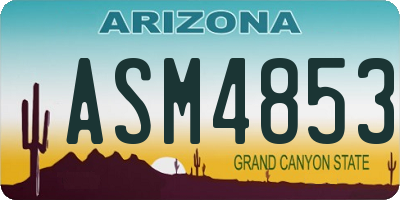 AZ license plate ASM4853