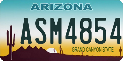 AZ license plate ASM4854