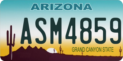 AZ license plate ASM4859
