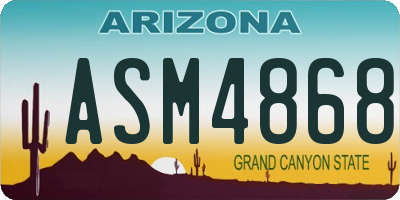 AZ license plate ASM4868