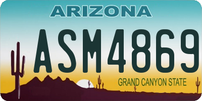 AZ license plate ASM4869