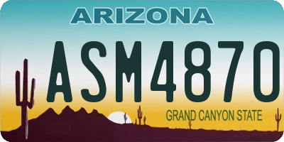 AZ license plate ASM4870