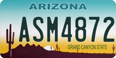 AZ license plate ASM4872