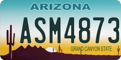 AZ license plate ASM4873