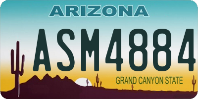AZ license plate ASM4884