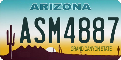 AZ license plate ASM4887