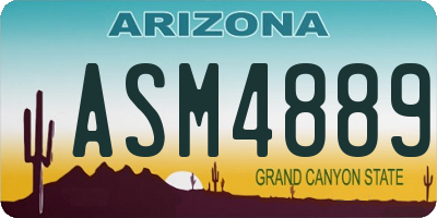 AZ license plate ASM4889